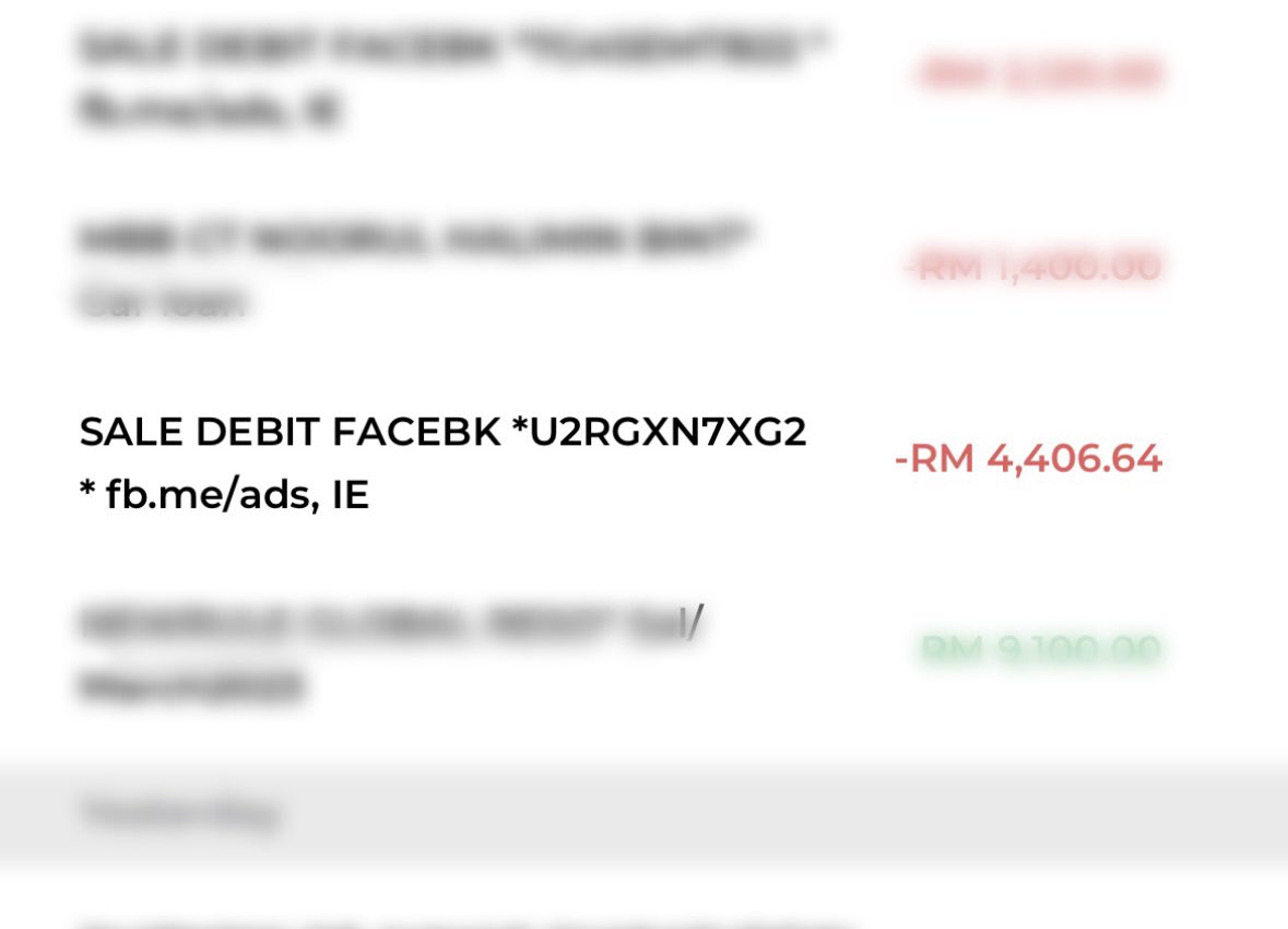 CapriSpeaks's tweet photo. Experienced the same thing last 2 days. Rupanya ada few unauthorized transactions under Facebook ads. Total more than 20k! And all these charges dint come up in my email &amp; app notification. @MyMaybank pls refund my money ASAP https://t.co/vN0feGGFpj
