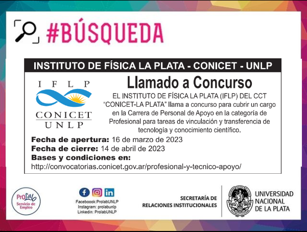 ProlabUnlp's tweet image. 📢 LLAMADO A CONCURSO DEL CONICET!!
Más info:
convocatorias.conicet.gov.ar/profesional-y-…