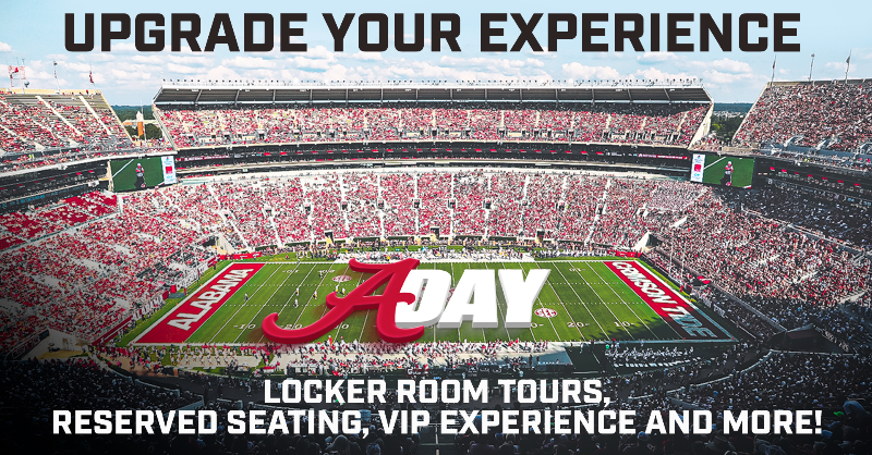 UA_Athletics's tweet photo. Make Golden Flake A-Day an experience on Saturday, April 22! Locker room tours, premium seating options, TIDE PRIDE luncheon tickets and more are on sale now! 

#RollTide | @AlabamaFTBL
