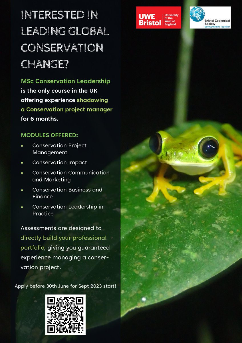 Conservation Project Management is multidisciplinary and complex. We designed a new MSc in Conservation Leadership with all the skills required when NGOs recruit new staff!
Informal Open Day online on 5th of April at 11am BST.
Teams Meeting ID 383 784 089 751
Passcode 6tUPe9