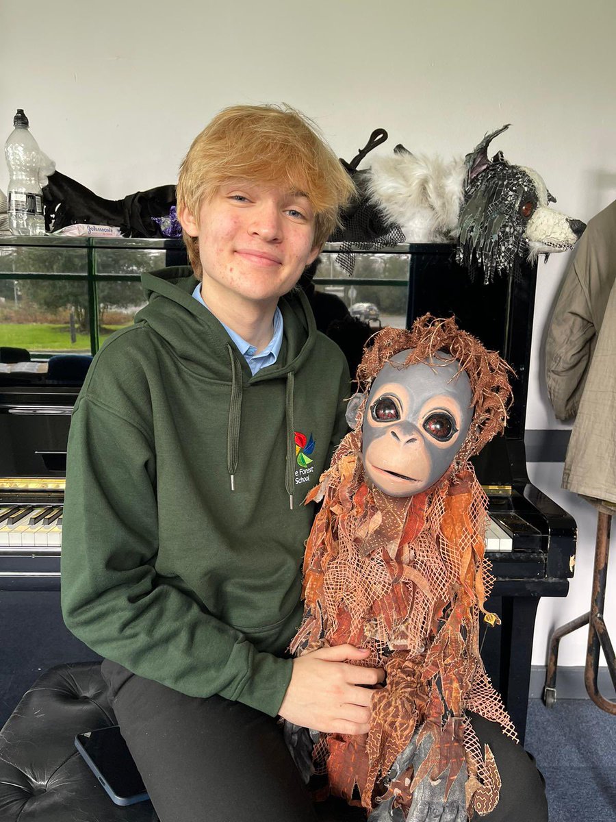Here is LIAM with puppet Kikanbo. Liam is performing in Kensuke’s Kingdom until Saturday <a href="/thehawthcrawley/">The Hawth</a> #glstm #teenactor #puppetry #hawthcrawley #glstalentmanagement