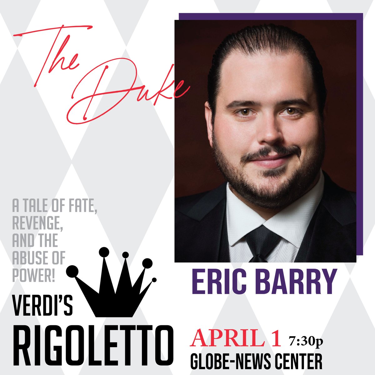amaopera's tweet photo. ERIC BARRY is our Duke!

For tickets: https://t.co/CbYjPx72TB
About RIGOLETTO: https://t.co/59TYS2Qj9V https://t.co/d7nhSq9hli