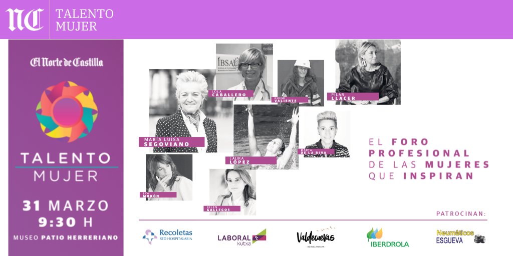nortecastilla's tweet photo. 🟣 Celebra el poder y la diversidad femenina con El Norte de Castilla en la jornada Talento Mujer. El próximo viernes 31 ¡No te lo pierdas! #Mujeres #Talentomujer 🟣 https://t.co/5WdsETWwKb https://t.co/9XnKvSfefz