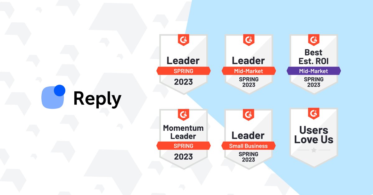 ReplyAppTeam's tweet image. Happy to be featured among the leaders in Spring 2023 reports by @G2dotcom, the world’s leading #B2Bsoftware and services #review platform!

Thank you to all our customers for the #love 💙