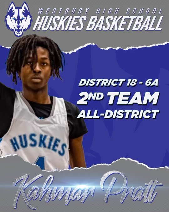 WestburyAthlet1's tweet photo. Congratulations to Senior Kahmar Pratt for making 2nd Team All-District!!! He will also take part in tonight’s Hisd All-Star festivities!!! https://t.co/ASScvttlX1