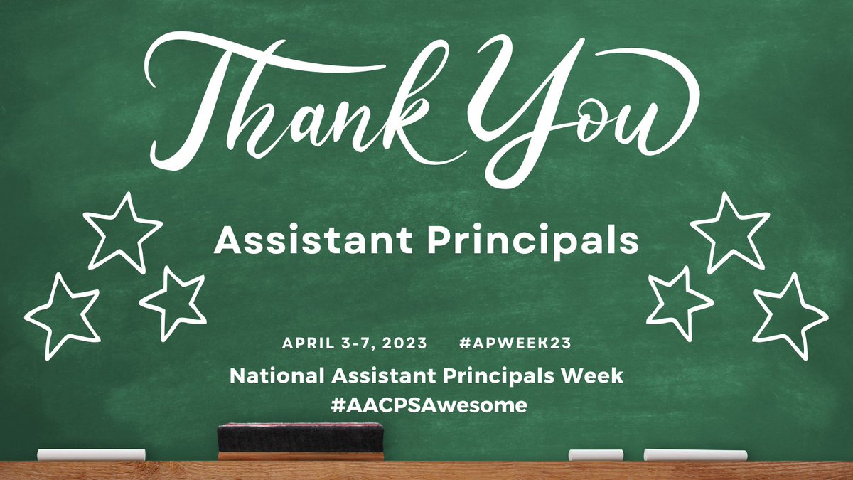 AACountySchools's tweet image. Thank You Assistant Principals!
April 3-7, 2023 #APweek23
National Assistant Principals Week  #AACPSAwesome