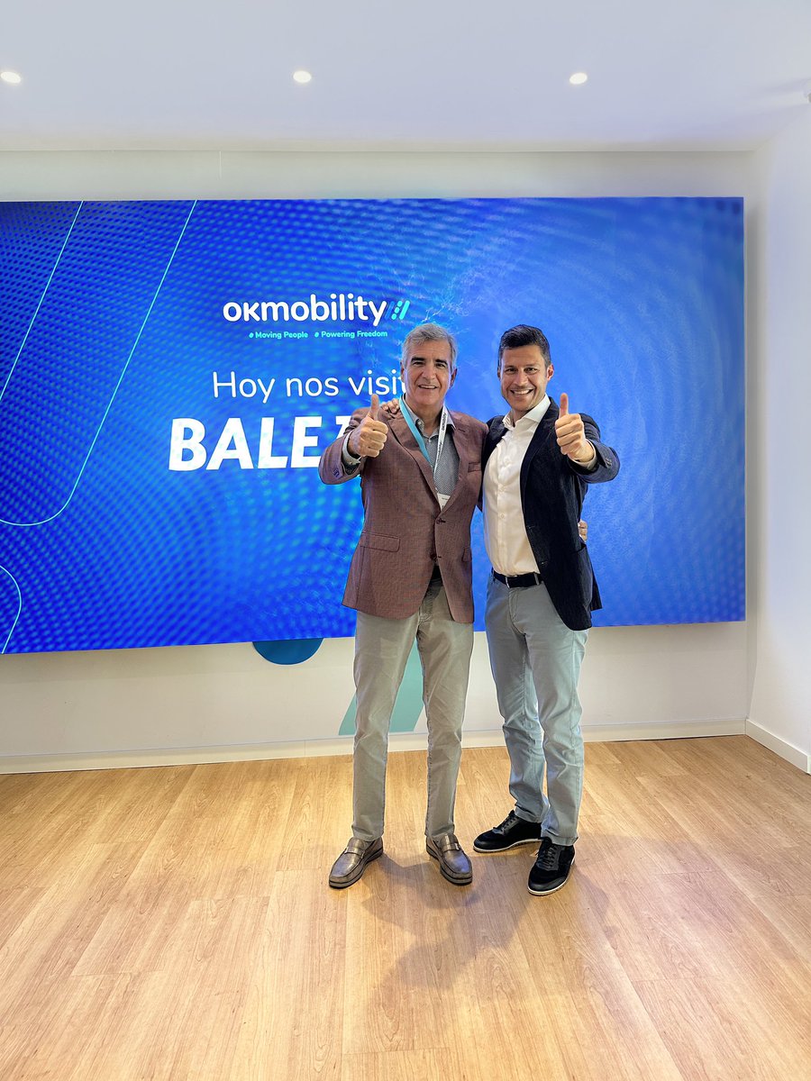 Othman_Ktiri's tweet photo. ¡Hoy he recibido a @Adolfo_Utor, presidente de @Balearia en nuestra sede central de @OKMobilityCorp! 
Charlar contigo sobre #movilidad #sostenible y eficiente y poner en valor nuestra visión compartida de fomentar la #libertad de las personas es muy gratificante. https://t.co/CTO30Y38TX