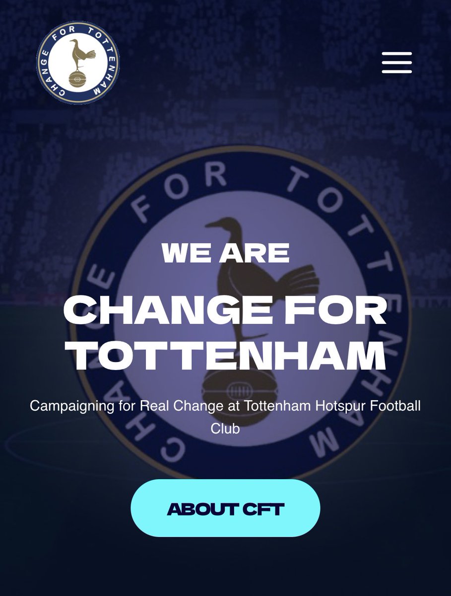 The ChangeForTottenham website is now LIVE!

changefortottenham.com

#ChangeForTottenham #COYS