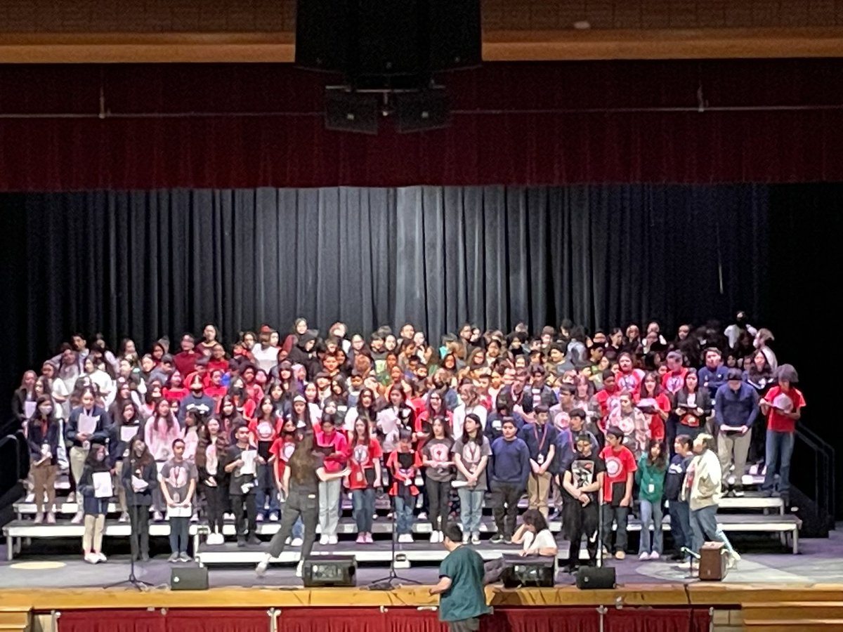 Just some of the singers from all over our district….the future of choir at Morton West. #mortonpride