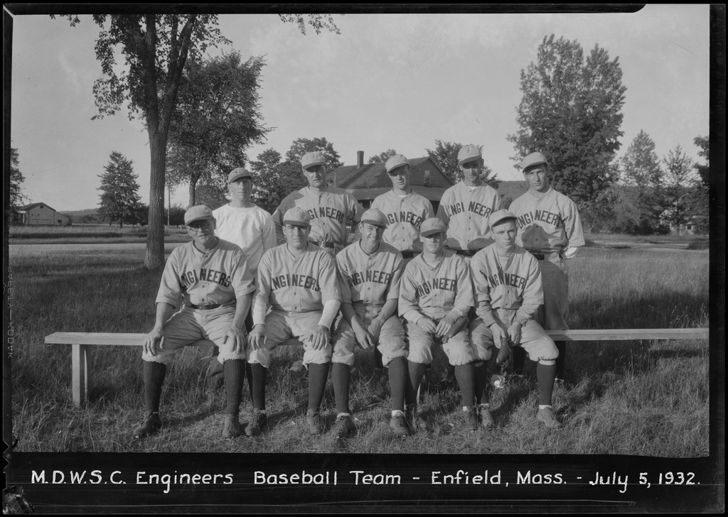 The Enfield Engineers baseball team was made up of MDWSC employees who moved to Enfield during the construction of the Quabbin Reservoir. Sadly, this and other nearby towns were unincorporated to make way for the new crucial water source. 

#history #baseball #openingday