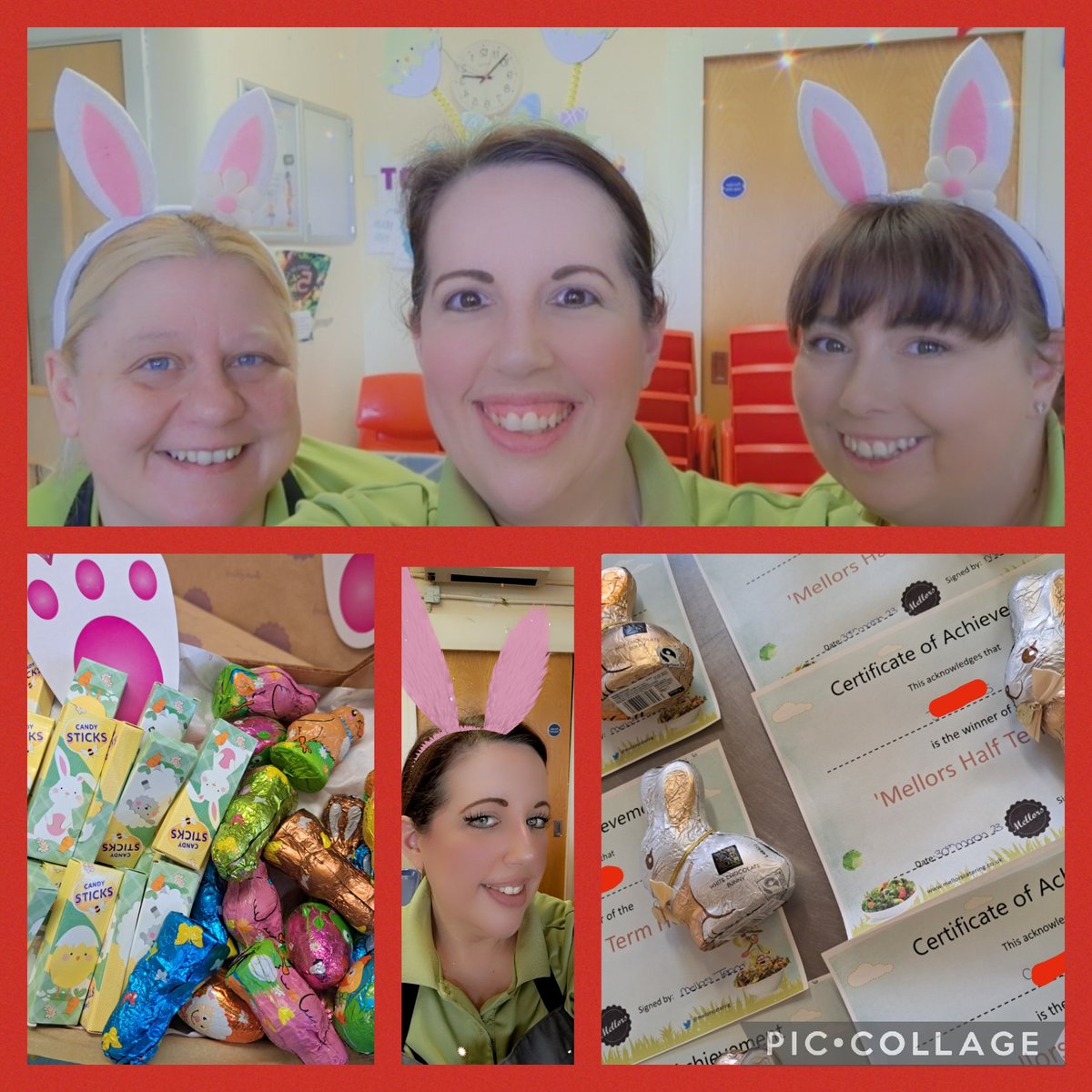 Lots of tasty treats on offer at Lordsgate today to celebrate Easter. 3 little Easter bunnies popped by early to give out our 'half term hero' awards too 🐰🐣 @Juliehorrocks3 @mellorscatering @ElaineL11697085