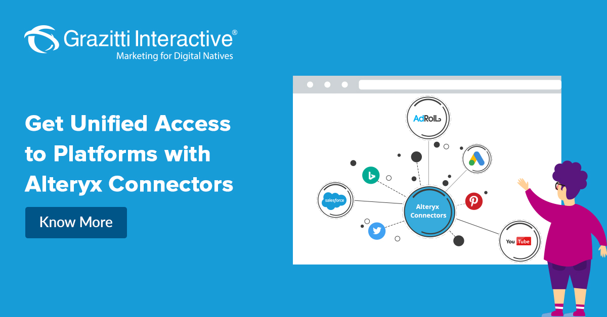 Grazitti's tweet image. Spending precious time fetching data from multiple platforms to Alteryx? Learn how you can get unified access to metrics with Alteryx connectors.

👉 rb.gy/bbbnly 👈

#AlteryxConnectors #DataAnalytics #grazitti