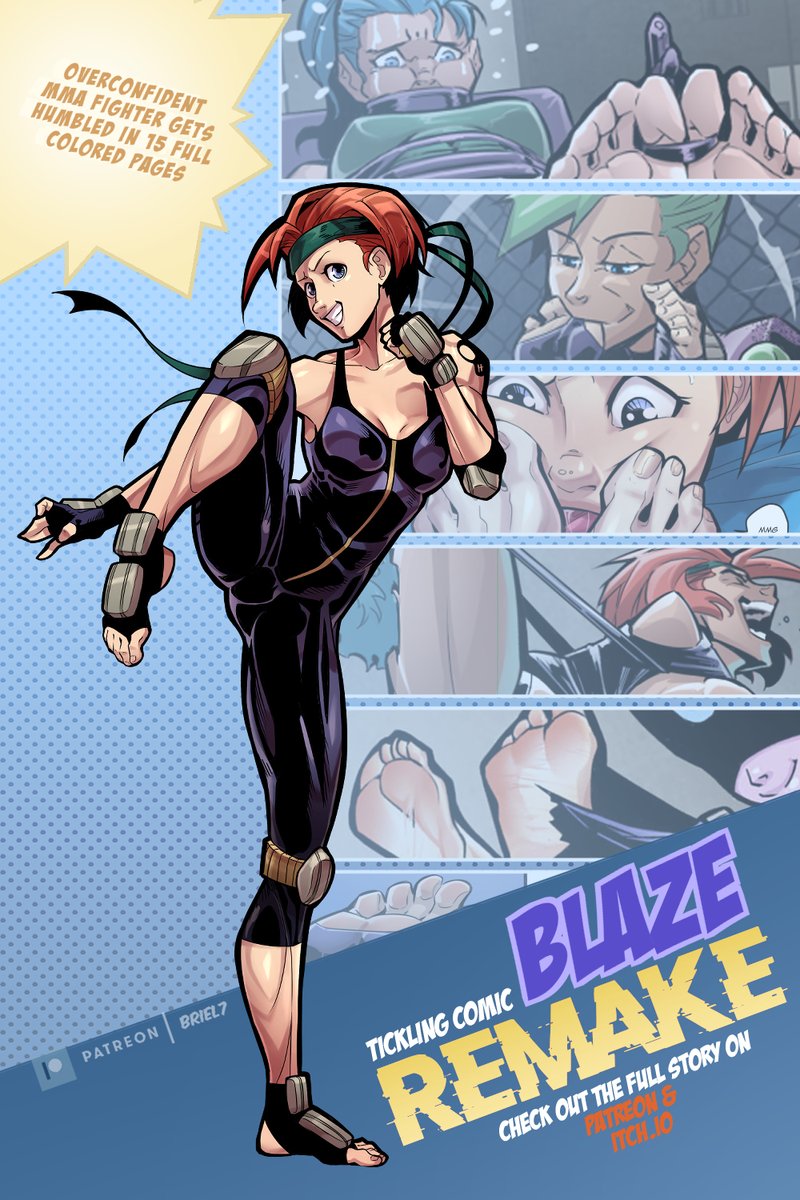 Talented MMA fighter with one goal in mind: To be the best.
But she wasn't. Not until she stole from the Crusade.
And now they are coming after her.

The brand new Remake of Blaze's story is available now at:
briel7.itch.io
patreon.com/Briel7

#tickling #footfetish