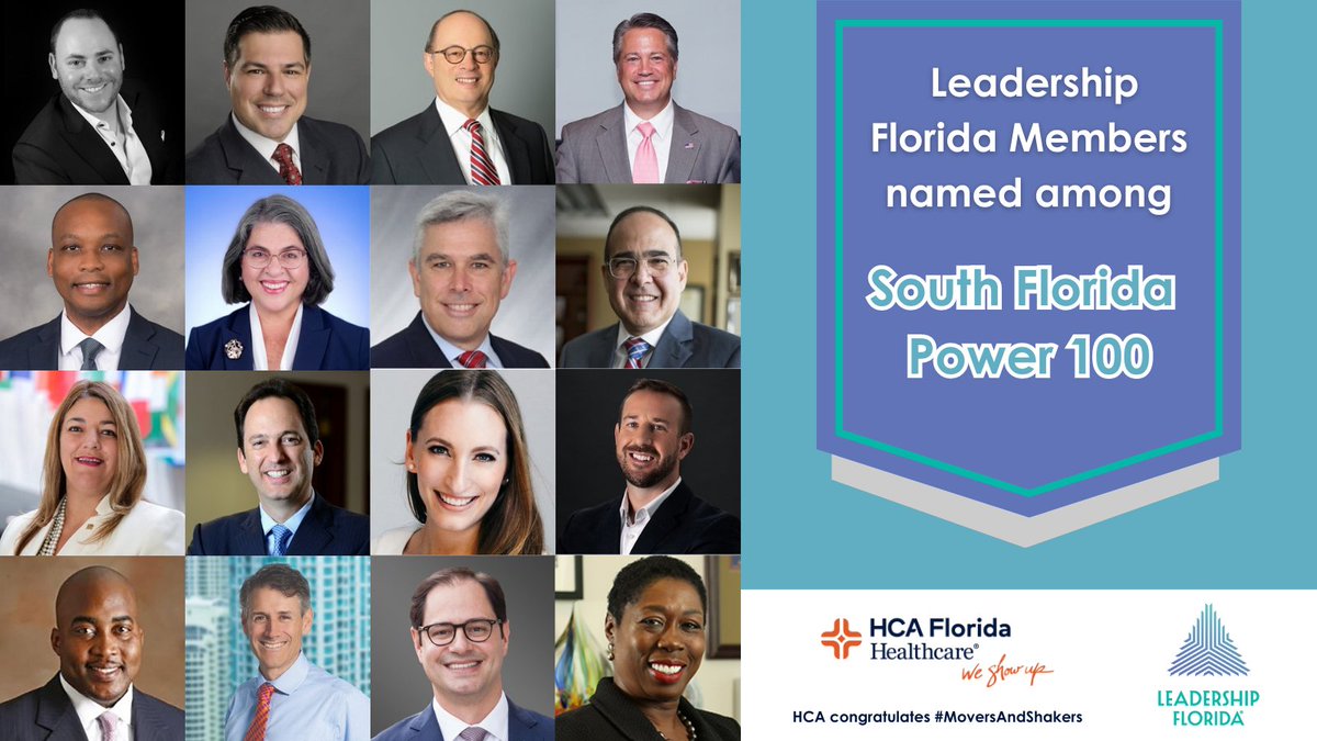 LeadershipFla's tweet photo. Sixteen Leadership Florida members were named among @cityandstatefl's South Florida Power 100, the political players in Miami-Dade, Broward, and Palm Beach counties. See the list on our blog at https://t.co/yb0wMb1ygz

Sponsor: @HCAFLHealthcare #MoversandShakers https://t.co/aQQom7lm8B