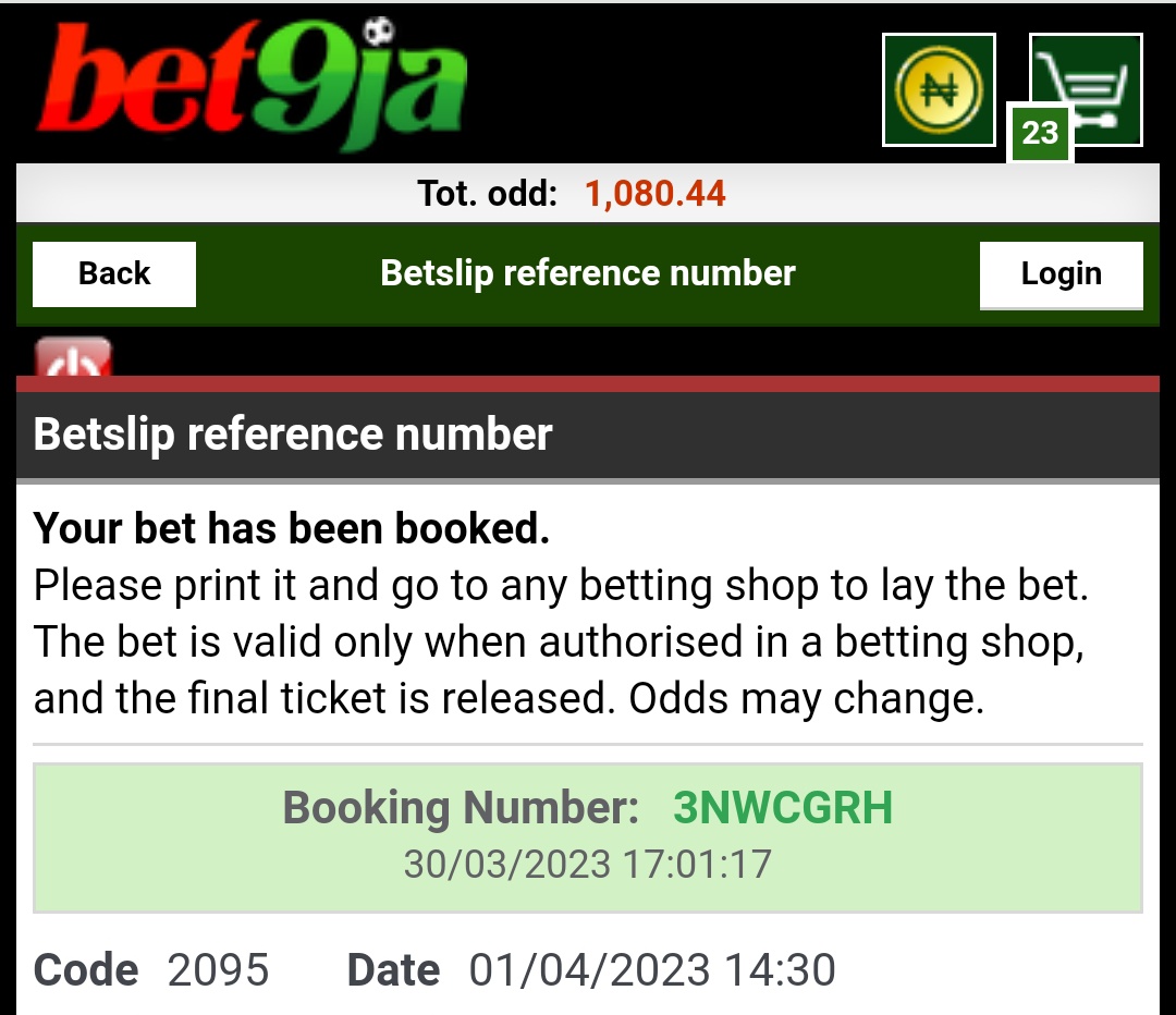mrgnsports's tweet photo. 1k Odds Tossing on Bet9ja 

GGOR2.5 and Over 1.5 Combo 💚
XorGG, Xor1.5, GGOR2.5 &amp; over 1.5 

Do your +/- and LA BOOM 
Betcode 👉 3NWCGRH

Coupon and Betcode 👉 https://t.co/BeaW8D9taY
Always remember to stake responsibly 🔞🔞🔞

Kindly help RT for others to participate https://t.co/W0QbY7LSG7