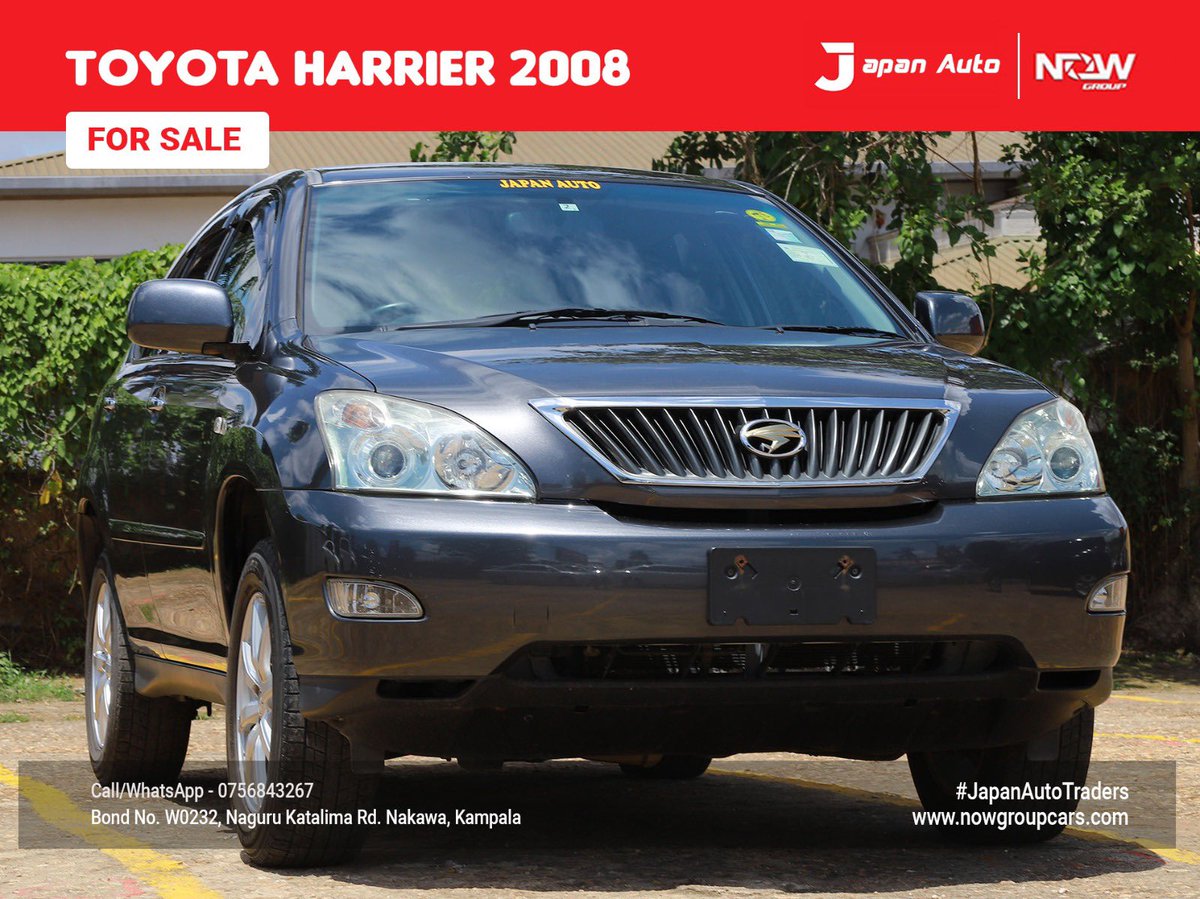 Japanautotrader's tweet image. In Stock, Toyota Harrier 2008.
Call or WhatsApp us on 0756843267 or visit nowgroupcars.com #nowgroupcars #japanautotraders #kampalarides #safecars #Uganda #luxurycarsforsale #instagramcars #tiktokcars #snapchatcars #kampaladealership #toyotaharrier