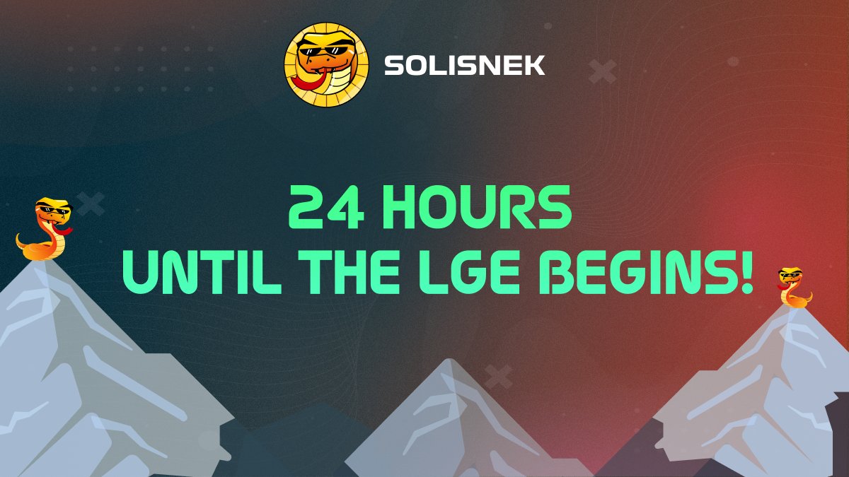 solisnekfi's tweet photo. The #SoliSnek #LGE on @avalancheavax is now just 24 hours away! ❄️

Get your $AVAX ready! Sneks are about to take over!

LGE? ▶️ https://t.co/vzpYFHZi7v
SWAP? ▶️ https://t.co/fga4yLSemK
DOCS? ▶️ https://t.co/kMfr2OrngU

🐍

#AVAX https://t.co/5JPWs03ujA