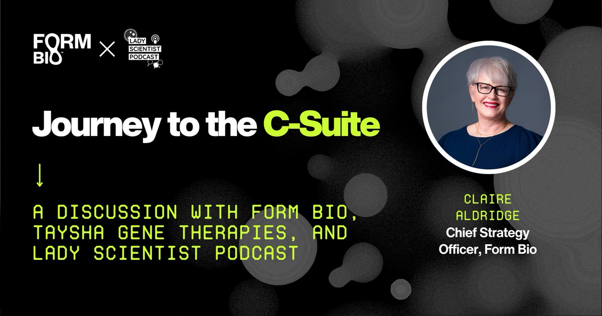 Form Bio (@form_bio) on Twitter photo Tune in to <a href="/LadyScientistP1/">Lady Scientist Podcast</a> to learn about the career journeys of <a href="/form_bio/">Form Bio</a>'s Chief Strategy Officer, Claire Aldrige, and <a href="/TayshaGTx/">Taysha Gene Therapies</a>'s Chief of Patient Advocacy, Emily McGinnis.
hubs.li/Q01JC2490
#womenshistorymonth #csuite #leadership #biotech Tune in to <a href="/LadyScientistP1/">Lady Scientist Podcast</a> to learn about the career journeys of <a href="/form_bio/">Form Bio</a>'s Chief Strategy Officer, Claire Aldrige, and <a href="/TayshaGTx/">Taysha Gene Therapies</a>'s Chief of Patient Advocacy, Emily McGinnis.
hubs.li/Q01JC2490
#womenshistorymonth #csuite #leadership #biotech