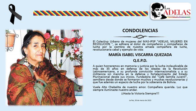 Adelas, Mujeres en Revolución tweet media
