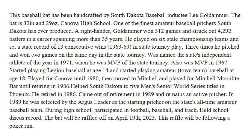 Mason Hetland and Daniel Laufman are fundraising to help fund the Mount Vernon Baseball Renovations for their senior project.  Please contact Mason 612-723-3935 or Daniel 605-933-2987 for more information.