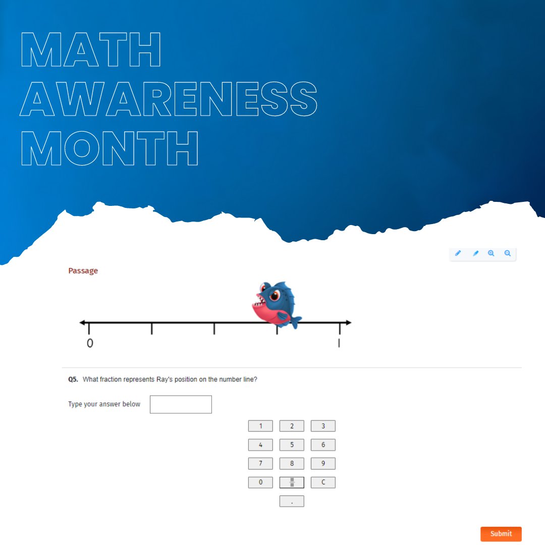 underwater_math's tweet photo. It's the first day of Math Awareness Month! To celebrate the month, we will be posting resources for 20 days! Today, we have a numeric response math question from Underwater Math. What do you think the correct answer is? #mathawarenessmonth #underwatermath #questiontype https://t.co/TIkJg5HaJk