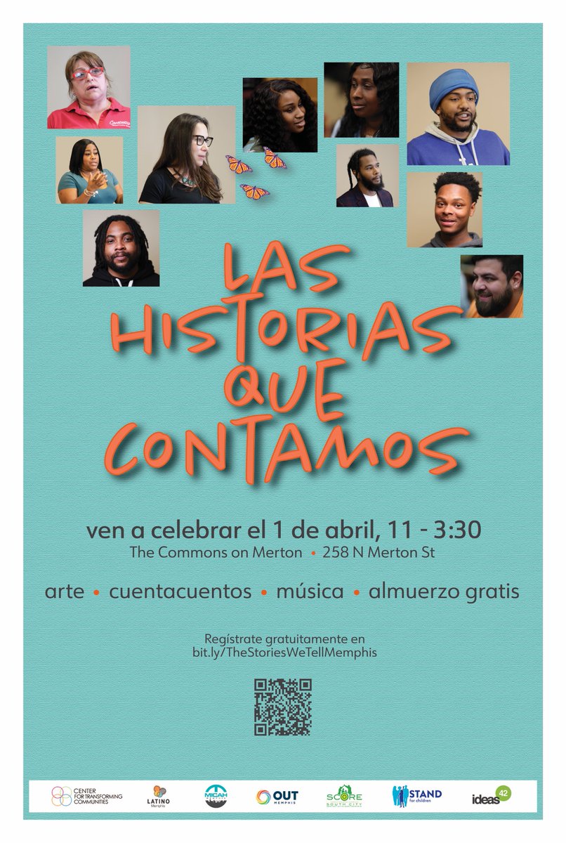 THIS SATURDAY!!! Join us at 11:00am
 for a community storytelling celebration! 
There will be singing and the unveiling of a mural created by Jamond Bullock. 
Family-friendly and childcare provided.                          Free registration at bit.ly/TheStoriesWeTe…