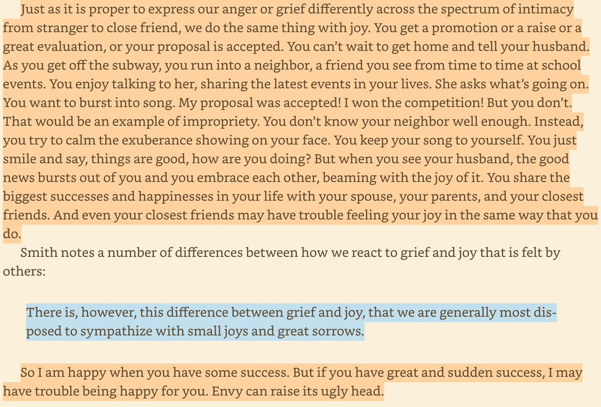 robkhenderson's tweet photo. Adam Smith: If others people's joys are too great, we feel envy. If others' sorrows are too small, we don't take them seriously. Thus, we are prone to sympathize with other people's small joys and great sorrows. https://t.co/yKXXJsS3Vp https://t.co/cppjzQodZ5