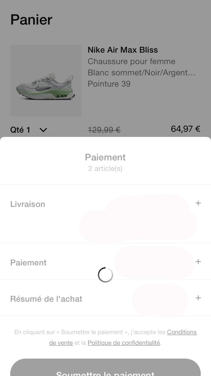 Manxn16's tweet photo. Bon @Nike ça fait 1h que c’est comme ça :/ laissez moi dépenser mon argent https://t.co/pVowqgKoWw