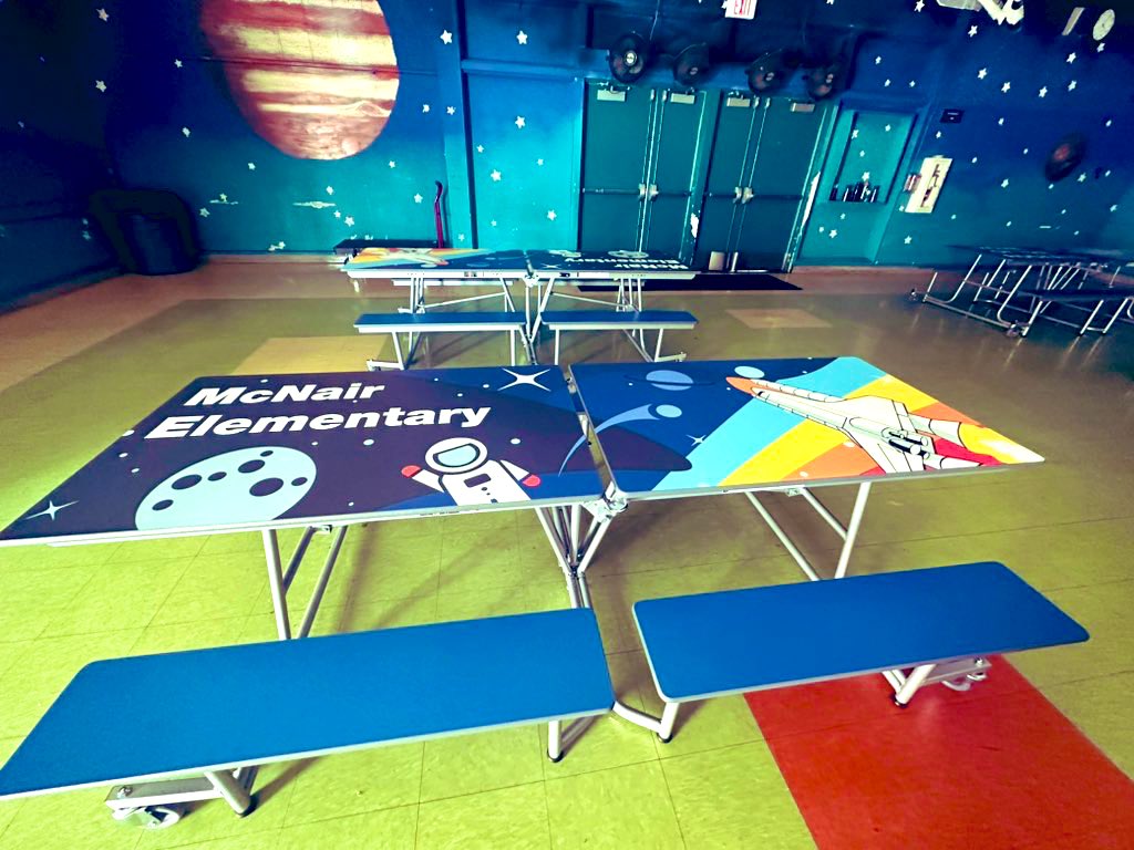 Check out our new cafeteria tables…Our scholars absolutely love them!