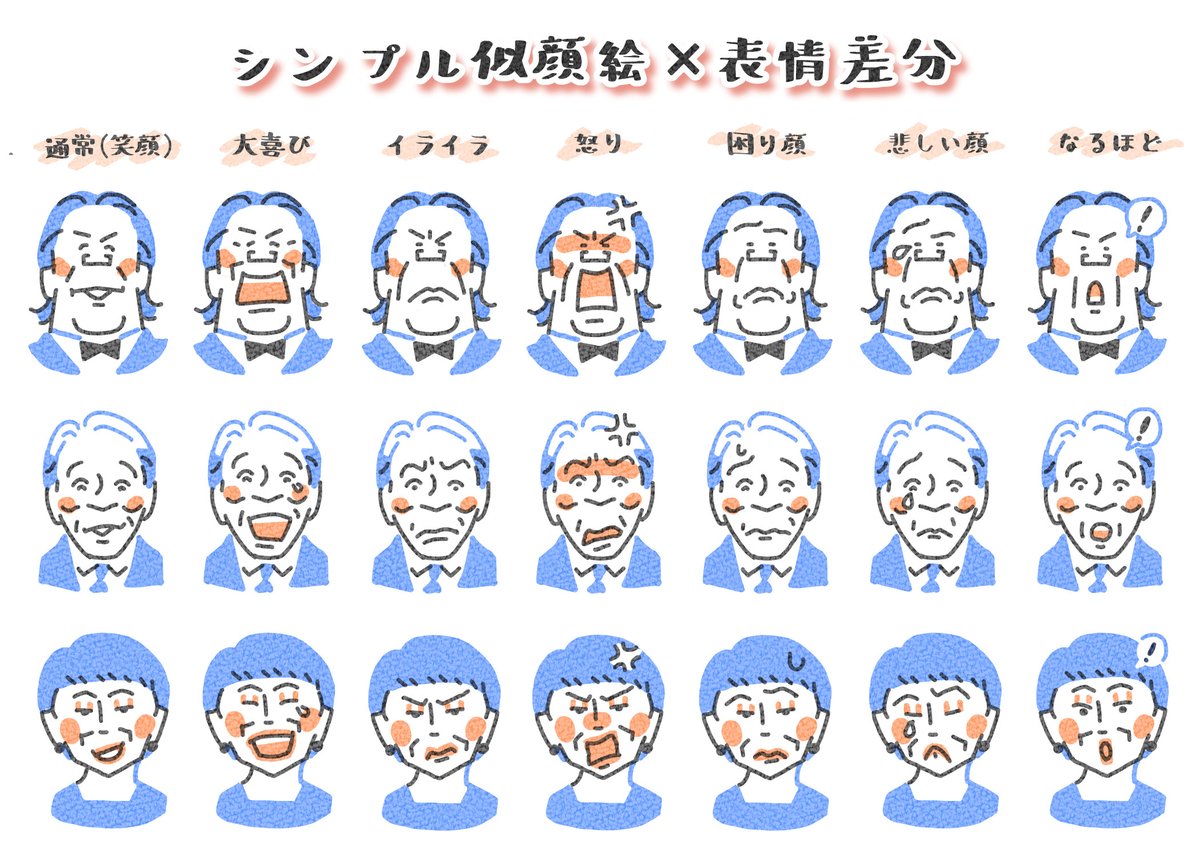 misatoon1's tweet photo. こういうやつをやっています～🙌✨
結構楽しい～。
シンプル似顔絵×表情差分
5点セット3000円くらいのイメージかな？
#似顔絵練習中 #似顔絵イラスト https://t.co/ILxvQb3YjZ