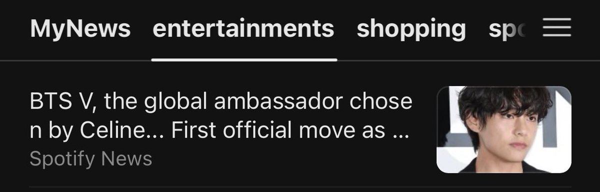 myonlyTAEger's tweet photo. Article of KIM TAEHYUNG being chosen as the Global Ambassador of @celineofficial is currently on DAUM MAIN ENTERTAINMENT PAGE and #14 MOST VIEWED DAUM ENTERTAINMENT ARTICLE

CELINE GLOBAL AMBASSADOR TAEHYUNG #TAEHYUNGXCELINE https://t.co/205bVTnHaE