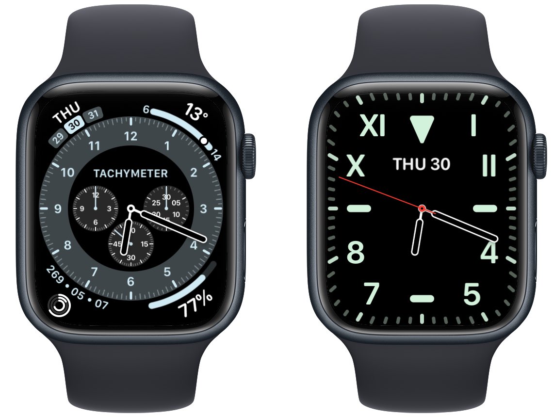 I was today’s years old when I found out that I could select the bold font on the Apple Watch and make some of the watchfaces look more pronounced, and complications look better in my opinion. 

For comparison - regular font on the mockups on the right.