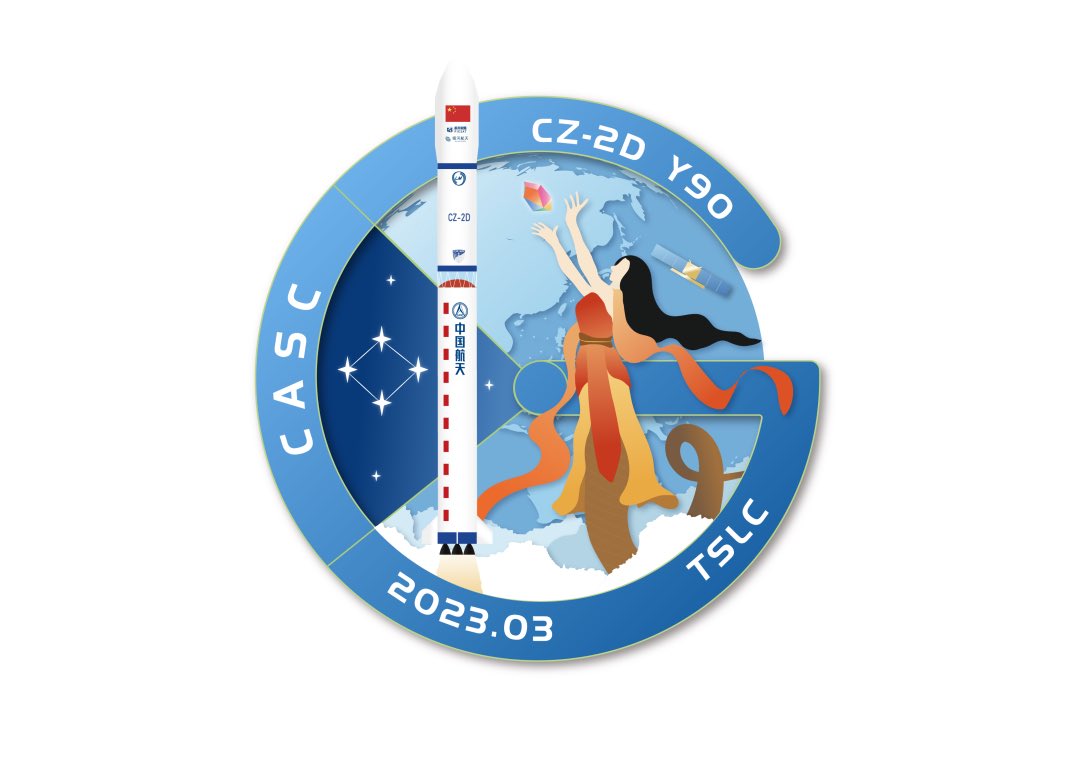 wulei2020's tweet photo. Q：Can you find the hidden meanings behind the mission badge?

Hint:
Who is the lady in the badge?
And what connections can you find from the badge and the company who developed the satellites and the company who owns them? https://t.co/VyOvM1sgZi
