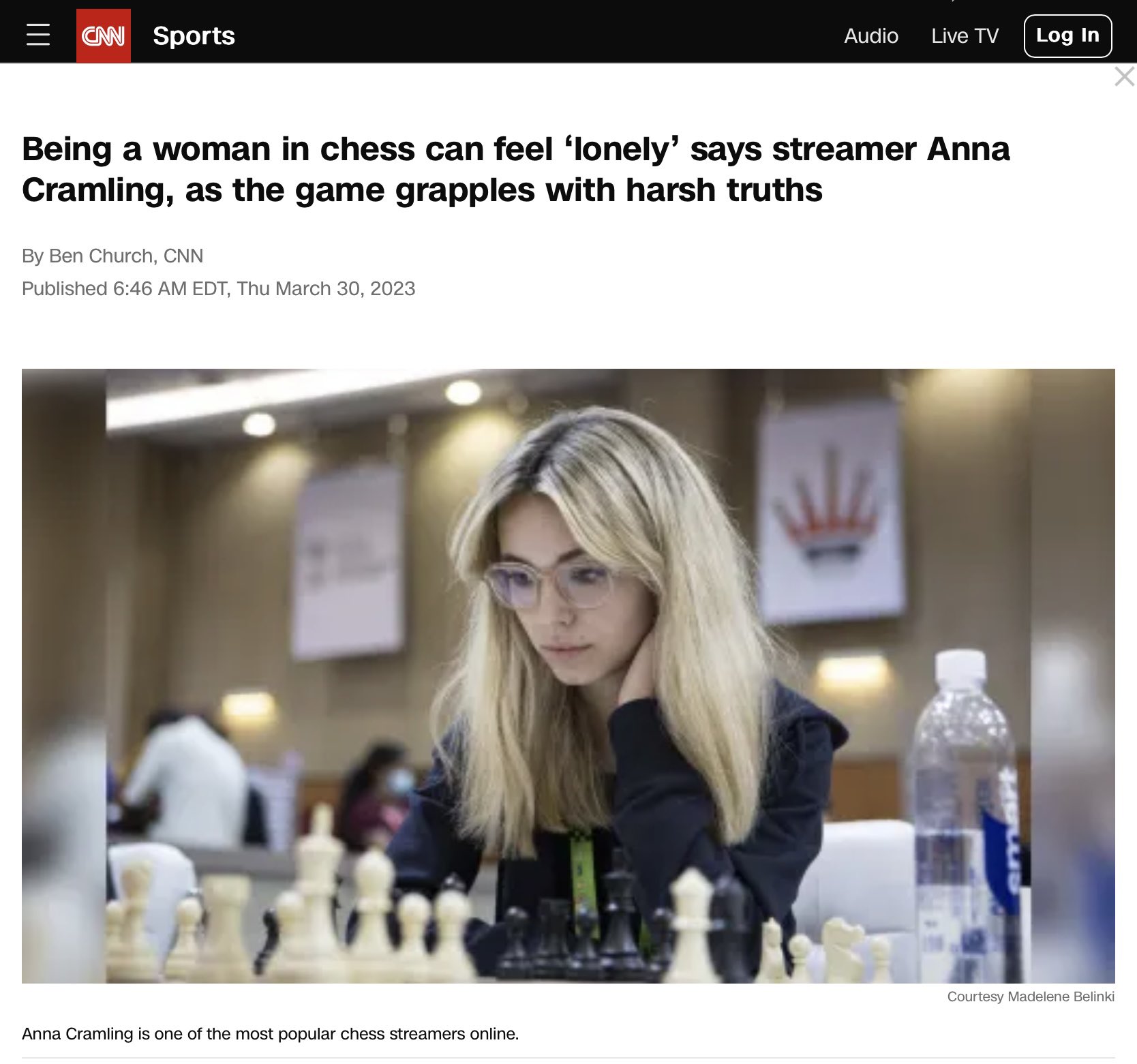 Anna Cramling: Being a woman in chess can feel 'lonely' says popular  streamer