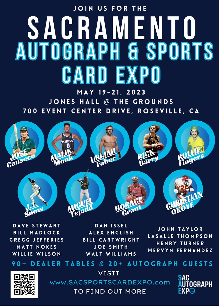 The Sacramento Autograph &amp; Sports Card Expo is just around the corner. 

You can get your tickets for the show and autograph guests now at SacSportsCardExpo.com!

Over 20 signers and 90 dealer tables