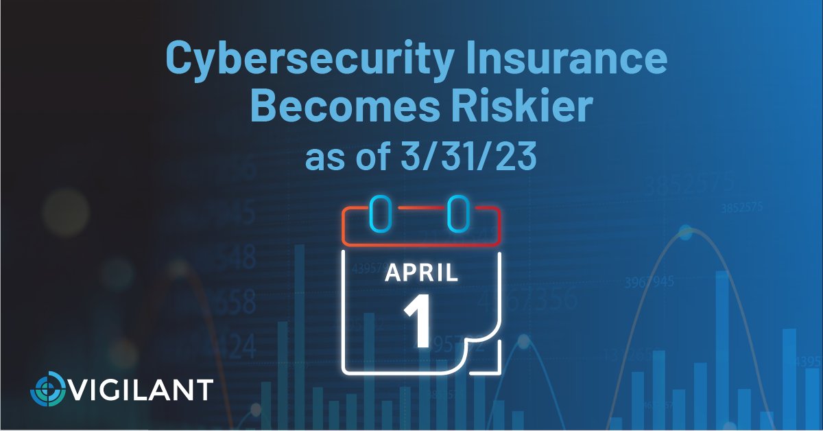 Vigilantnow's tweet photo. Several insurers have announced they are ceasing their nation state attack insurance coverage beginning 4/1. No worries. Vigilant’s MDR service offers Unlimited Incident Response so you can avoid a lack of cyber insurance coverage. #nomoreretainers #vigilant https://t.co/dJMrCKFqsB