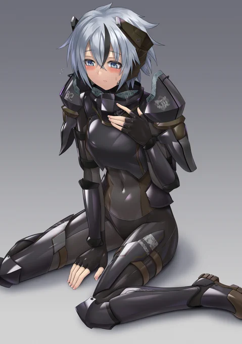 ツヤテカアーマー装備の女の子Skebでのご依頼でした。ありがとうございました。 