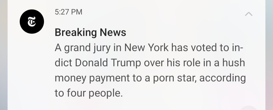 No one is above the law.
#TrumpIndictment