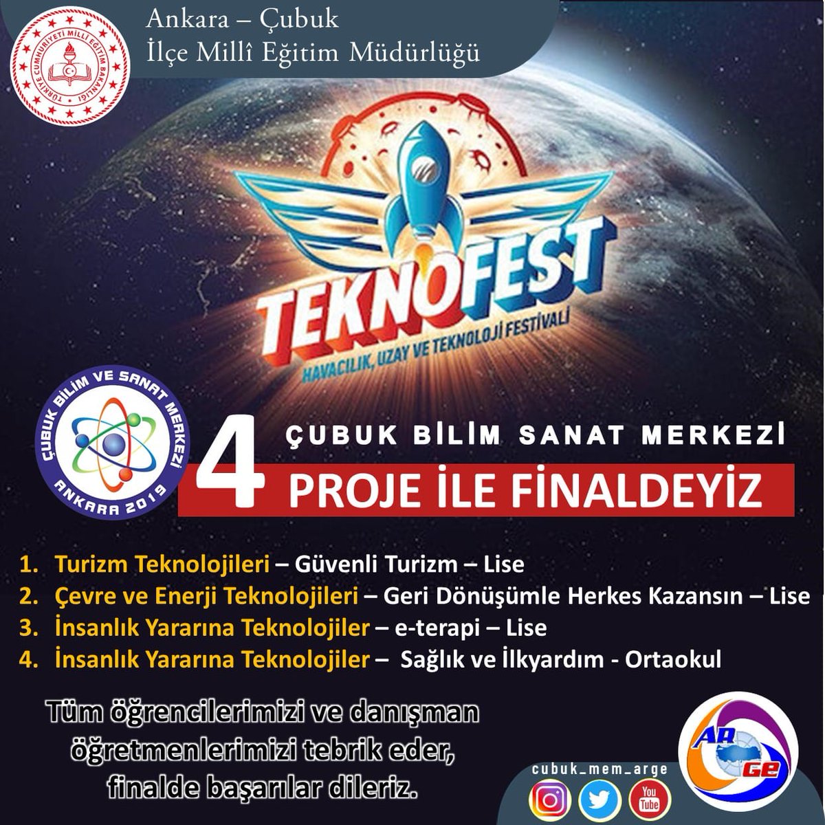 tayfunARGE's tweet photo. Teknofest'te 4 proje ile finaldeyiz https://t.co/ehR8t3SagO