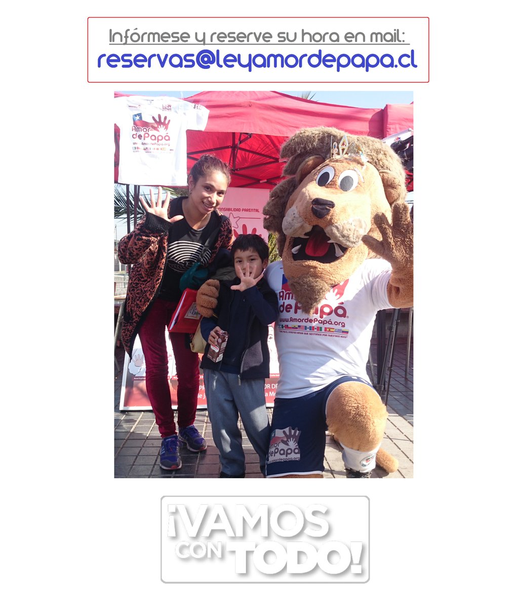 AmordePapa's tweet photo. Nuestro @PapaLeonKreato , ídolo de los niños, difundiendo nuestra #LEYAMORDEPAPÁ en FERIA FAMILIAR de #cerronavia

¡SIEMPRE EN ACCIÓN! #15años

Así construimos LA HISTORIA DE AMOR PATERNO MÁS GRANDE JAMÁS CONTADA @AmordePapa 

Le invitamos a sumarse: reservas@leyamordepapa.cl https://t.co/0GCj6yKigk