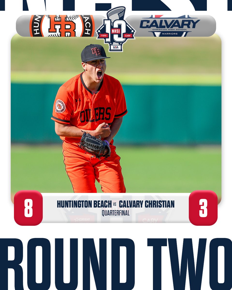 USABaseEvents's tweet photo. @gormanbaseball @HBHS_basebll @Calvary_BB @Liam_peterson32 @TonyMtz_07 @CarsonKBrady13 FINAL: Calvary Christian takes advantage of an error in the bottom of the seventh but it's not enough to come back against Huntington Beach.

F | Huntington Beach 8, Calvary Christian 3 https://t.co/W61w3tKRtF