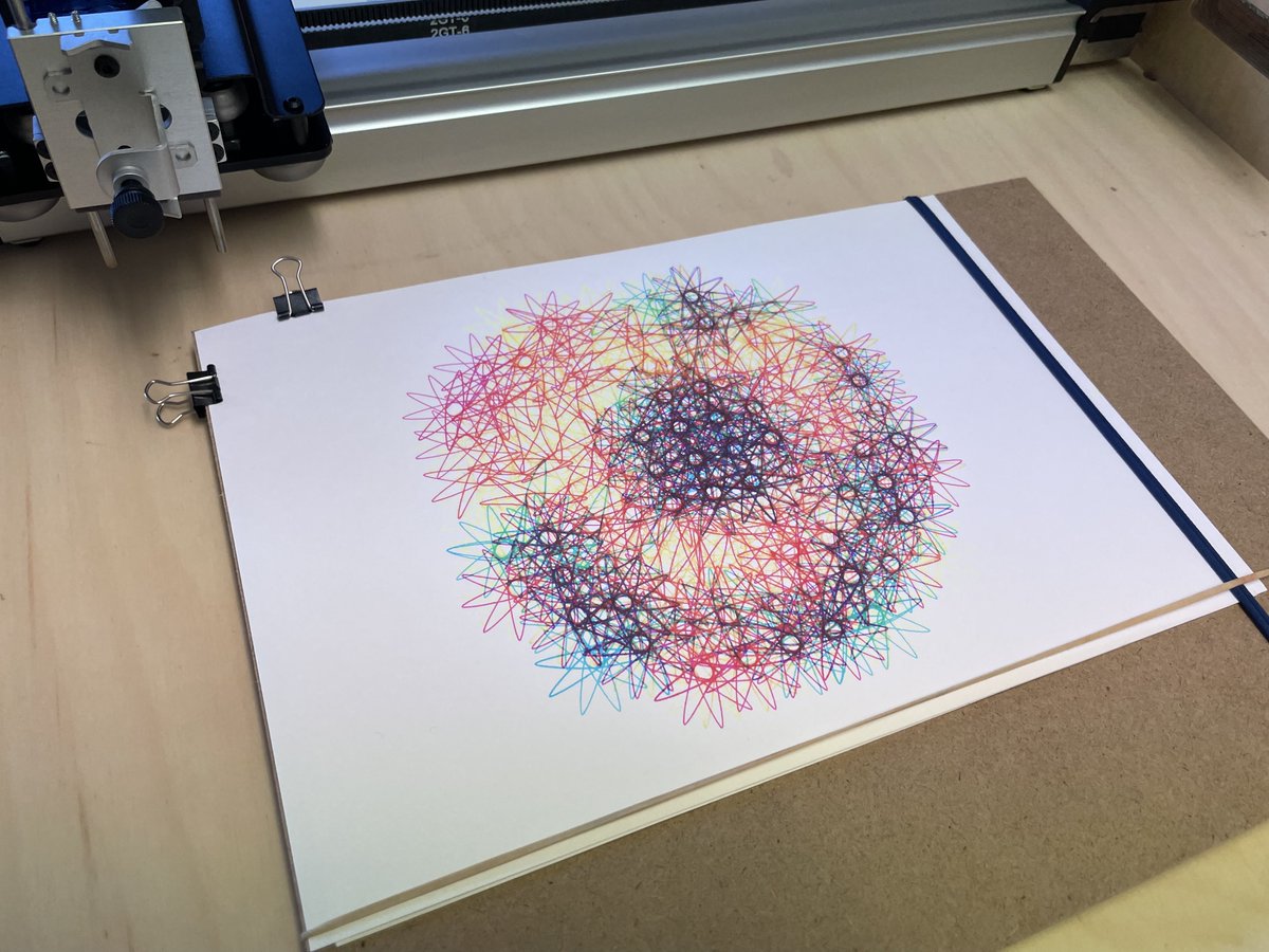 jessihamel's tweet photo. A little #axidraw sunflower thing https://t.co/Bjl8NzdPh0
