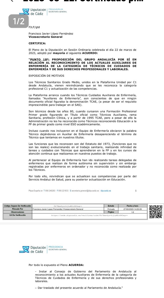 unidadporc1's tweet photo. @andaluciaxsi @Ismael_Beiro 
Gracias por otra iniciativa en el Parlamento 
Se enteraran y harán algo el Consejo de Gobierno? @ppandaluz
@JuanMa_Moreno no aceptáis la evidencia 
Leerlo está muy claro 
#tcaefuncionesc1ya https://t.co/JXH58gLhwx