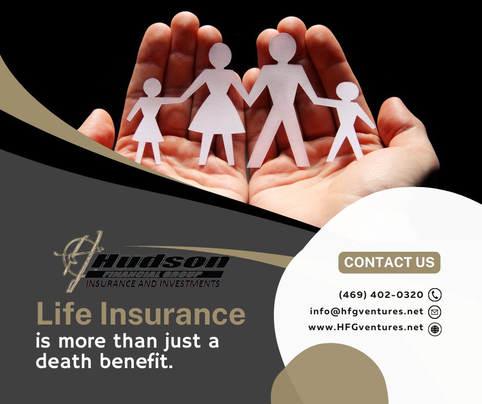 Contact our experienced team of producers today to learn more! 

Heath Office: (469)402-0320
Carthage Office: (903) 693-7874

#HudsonFinancialGroup #TheMoreYouKnow #LifeInsurance #LivingBenefits