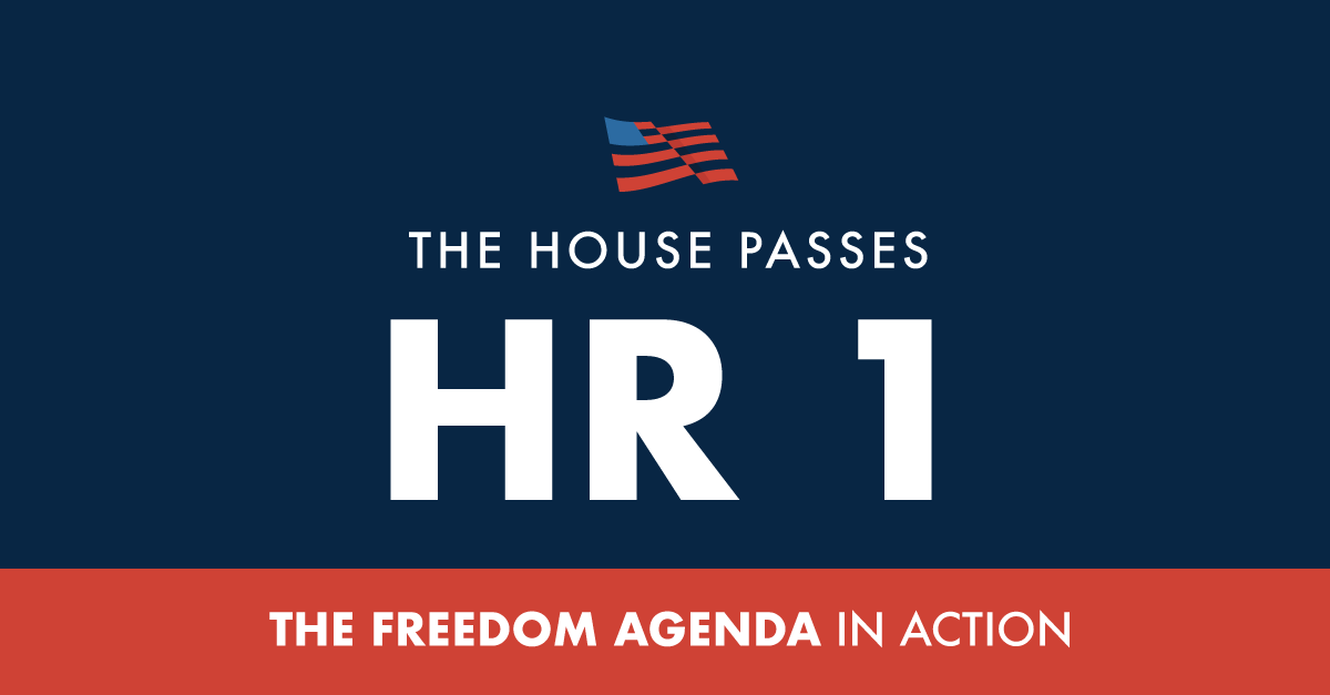 AmericanFreedom's tweet photo. 🇺🇸 PASSED: The Lower Energy Costs Act

We applaud the House for its passage of H.R. 1, a critical first step in achieving American Energy Independence! https://t.co/nC17K7Vw3l
