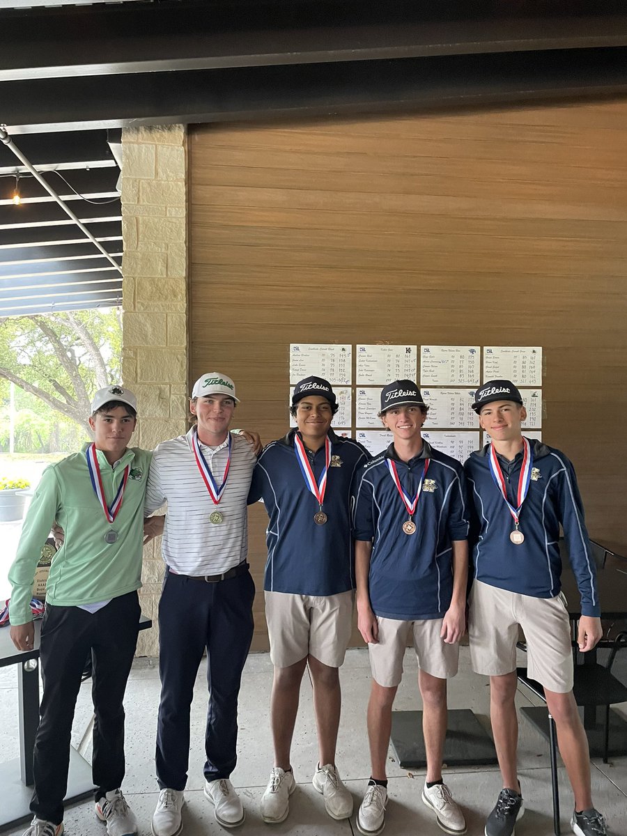Congratulations to the District 4-6A 1st Team All District Team!
(l-r)
Andrea Birolini (SC)
Cason Ayers (Eaton) Champion
Saket Kalindindi (Keller)
Jake Koeninger (Keller)
Gable Roach (Keller)
<a href="/CarrollGolf/">Carroll Golf</a> <a href="/EatonEagle_Golf/">Eaton Eagle Golf</a>