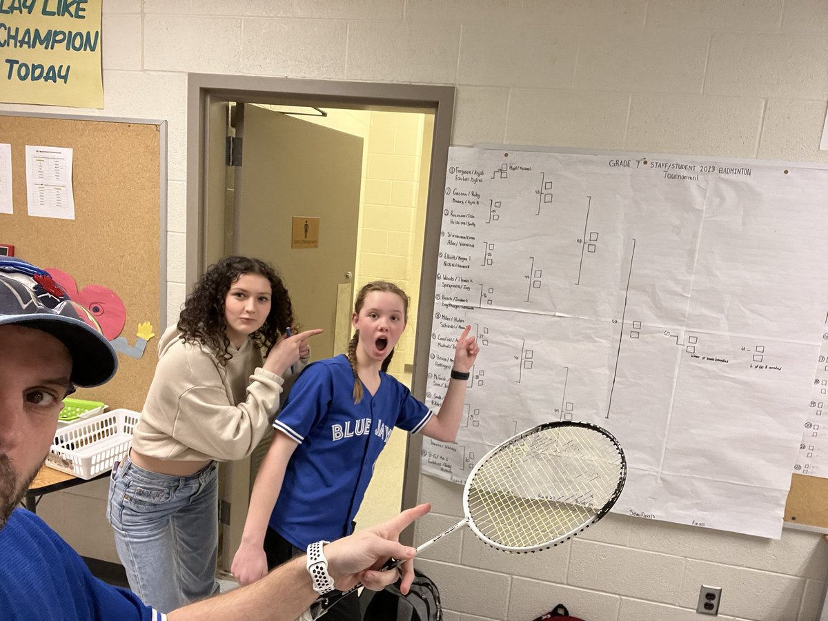 MrLaythorpe's tweet photo. Grade 7 staff/student Badminton action  @lbpwrdsb https://t.co/b9yySpXaHC