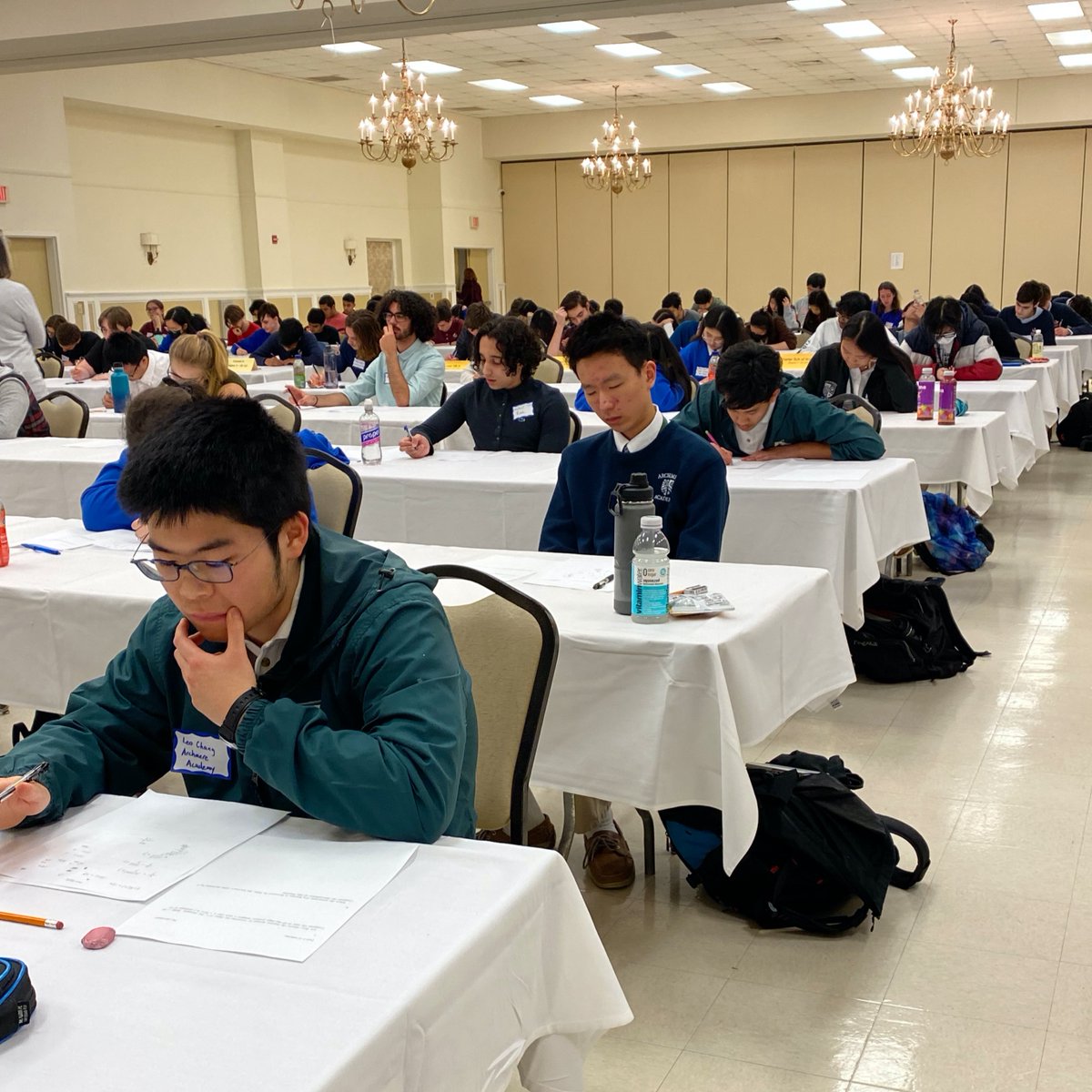 ArchmereAcademy's tweet photo. Not 1, not 2, but 3 perfect scorers at the Mathematics League Invitational!

➕ Leo Chang, Alex Chen, and Kabir Goyal = perfect score

Kabir was also 1st place across the entire state for 9th grade competitors! 🙌 

9th grade team: 4th in the state. 10-12th grade team: 2nd 🤩 https://t.co/8b57GDOpit
