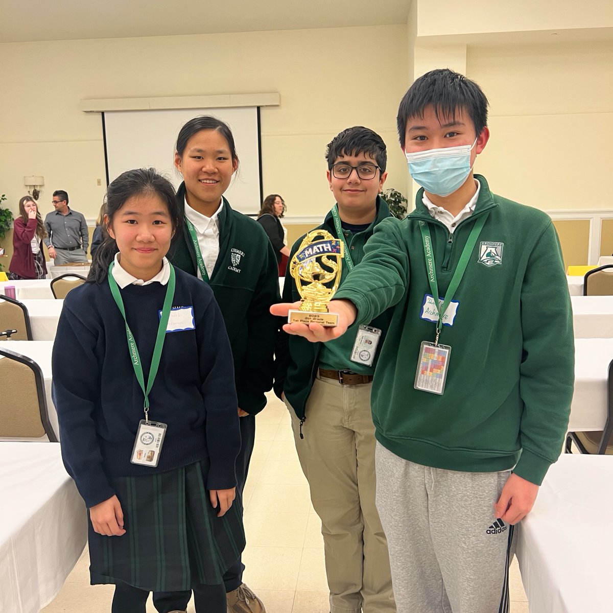 ArchmereAcademy's tweet photo. Not 1, not 2, but 3 perfect scorers at the Mathematics League Invitational!

➕ Leo Chang, Alex Chen, and Kabir Goyal = perfect score

Kabir was also 1st place across the entire state for 9th grade competitors! 🙌 

9th grade team: 4th in the state. 10-12th grade team: 2nd 🤩 https://t.co/8b57GDOpit