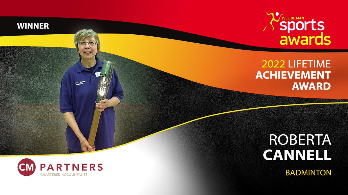 iomsport's tweet photo. The recipient of the Lifetime Achievement Award sponsored by CM Partners is Roberta Cannell.  Congratulations Roberta and thanks you for all you have given to Badminton on the Isle of Man over the years. https://t.co/LPNCLHoAub